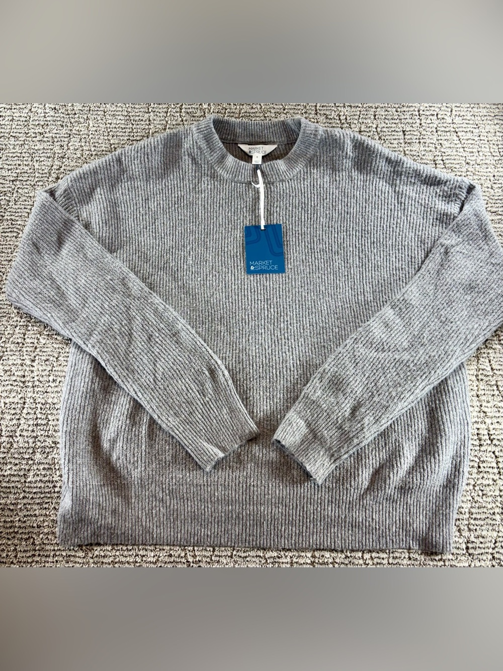 NWT Market & Spruce Women’s Size X-Large Light Grey Crewneck Sweater